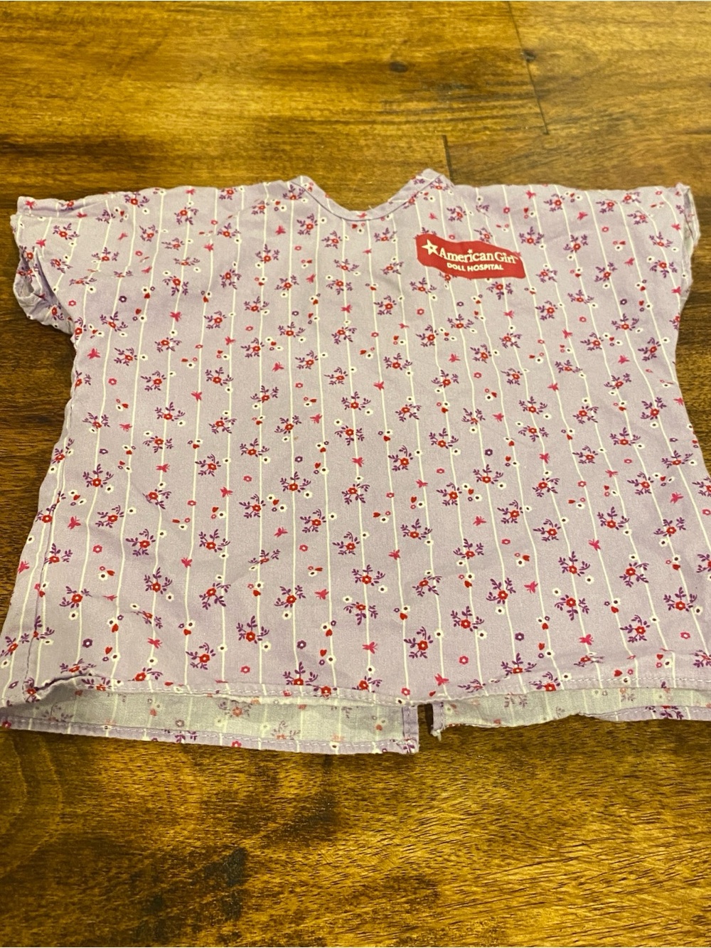 American Girl Doll Hospital Gown Very Cute! Bow Back Lilac Purple